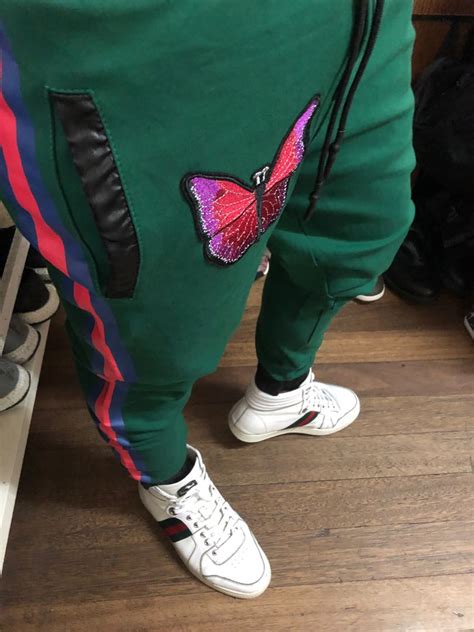 fake gucci logo jogging pants|gucci joggers snake.